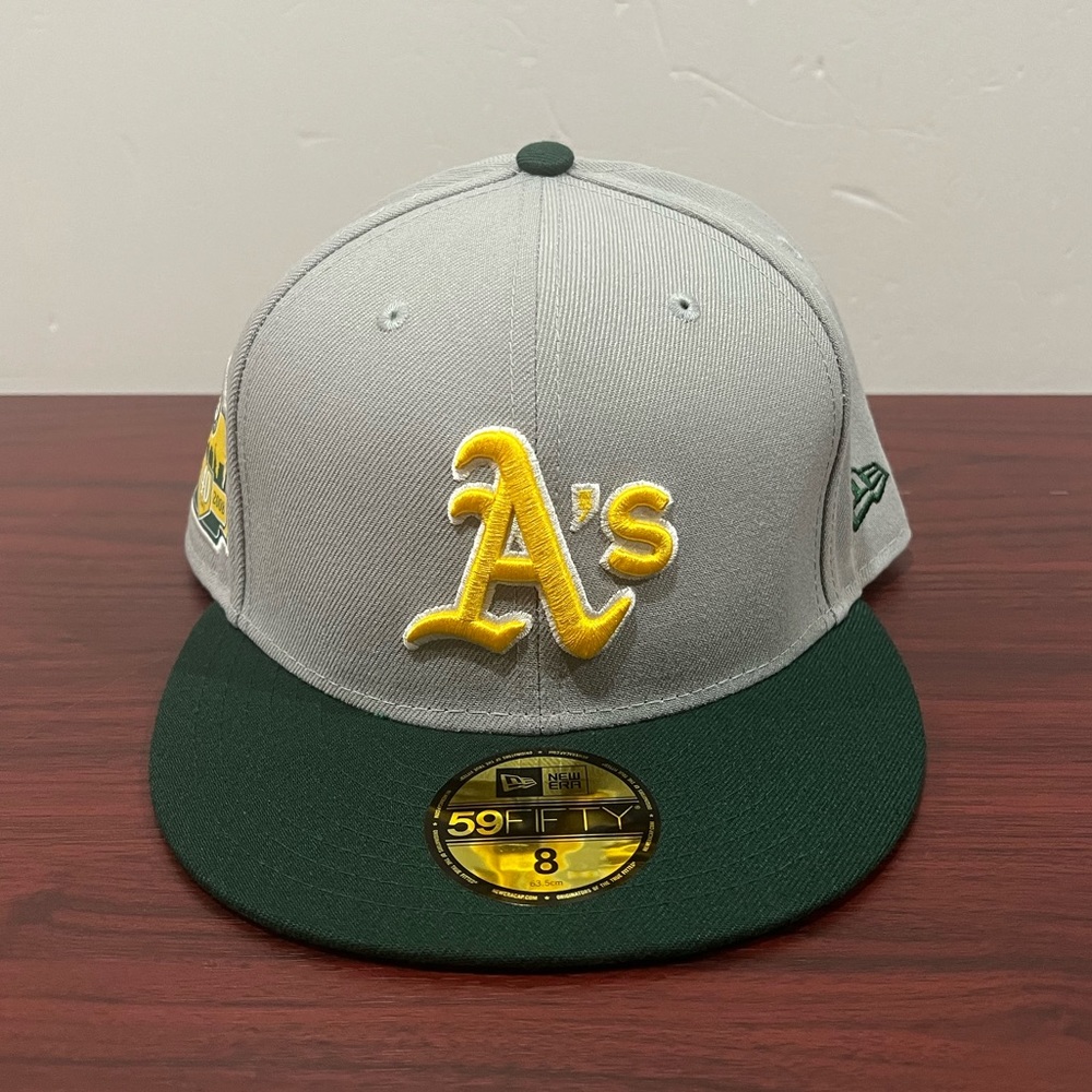 New Era, 59Fifty Fitted Hat, Oakland Athletics, Green & Grey